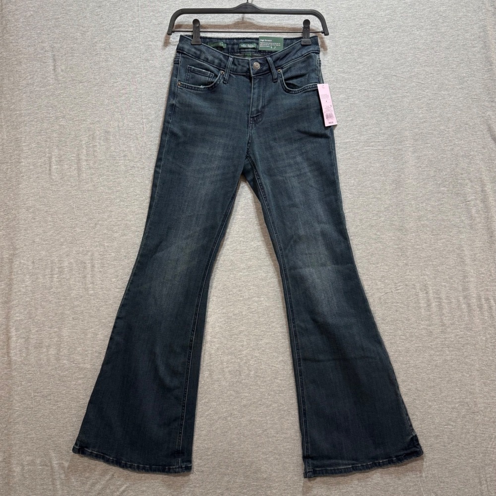 Wild Fable Flare Jeans Womens 4 Dark Wash Mid Rise High‎ Stretch Bell Bottoms